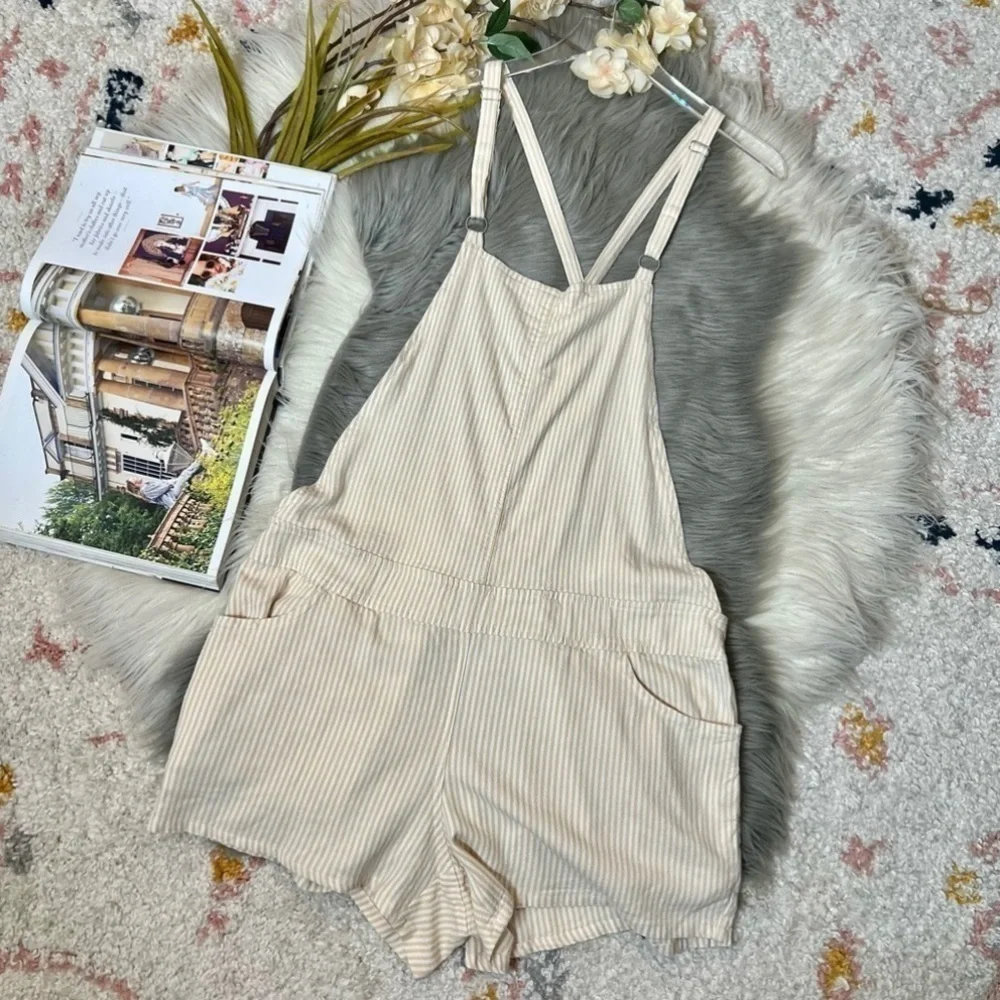 ✅NWT Torrid Stretch Linen 3.5” Shortall Women’s Overalls Sz 1X